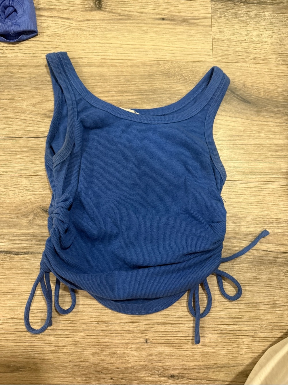 Princess Polly Kids Blue Ruched Tank One-Piece with Side Ties